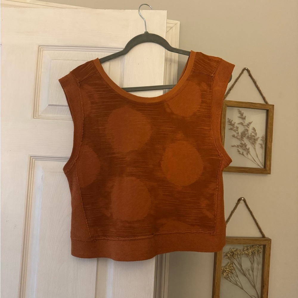 Daily Practice Burnt Orange Terry Cloth Top